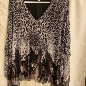Plus Size Leopard Jennifer Lopez Sheer Top